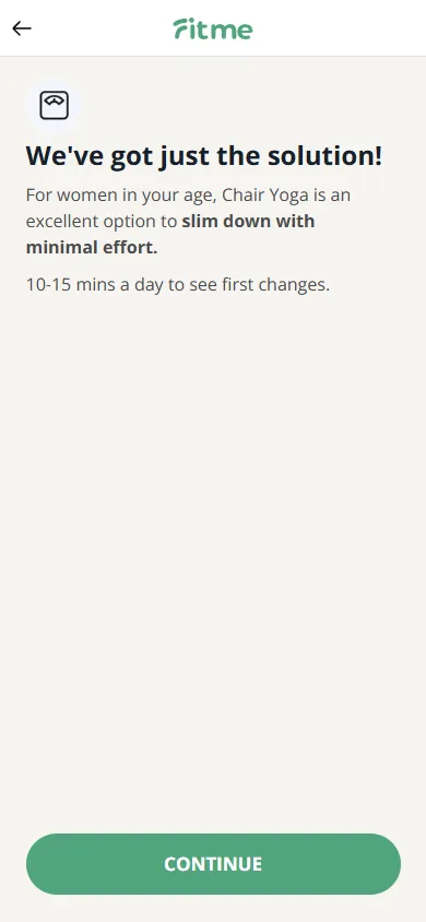 FitMe — 34-question personalization quiz (screen 6)