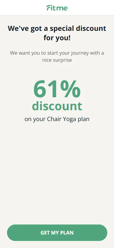 FitMe — Special-discount interstitial (mobile)