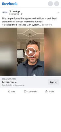 ScoreApp — "This simple funnel has generated millions" video ad