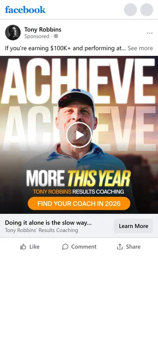 Tony Robbins — "Doing it alone is the slow way" ad