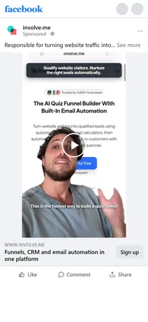 involve.me — "This is the fastest way to build a quiz funnel" (video for new audiences)