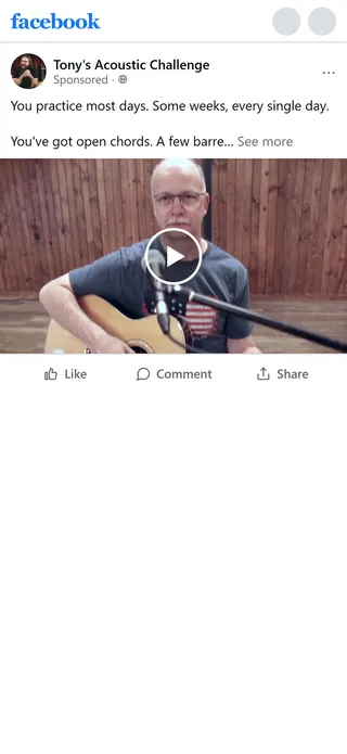 Tony's Acoustic Challenge — “You practice most days. Some weeks, every single day.”