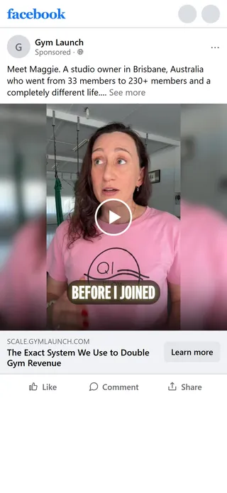 Gym Launch — "Meet Maggie" customer-story video ad