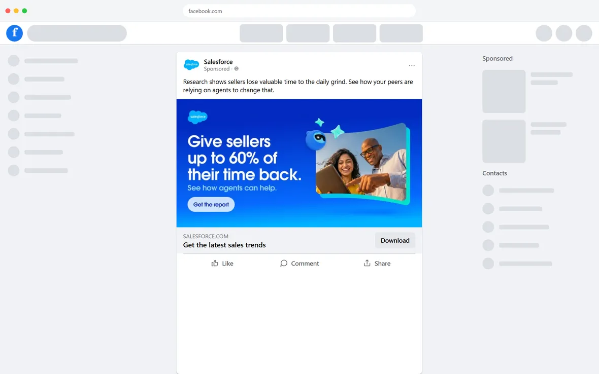 Salesforce — “Get the latest sales trends” (desktop)
