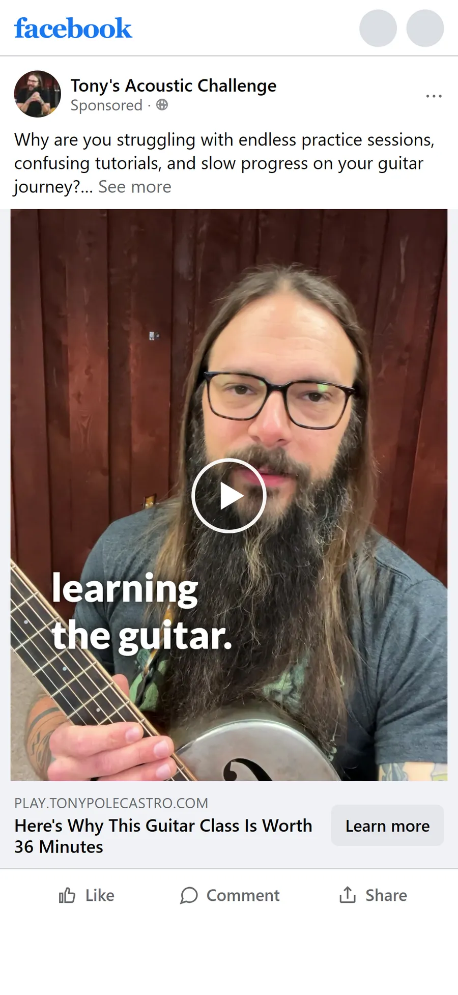 Tony's Acoustic Challenge — “Here’s Why This Guitar Class Is Worth 36 Minutes” (mobile)