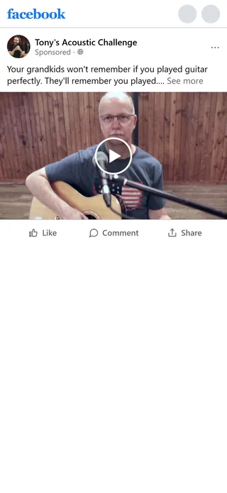Tony's Acoustic Challenge — “Your grandkids won’t remember if you played guitar perfectly.”