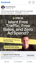 OfferLab — "Want Free Traffic, Free Sales, and Zero Ad Spend?" ad