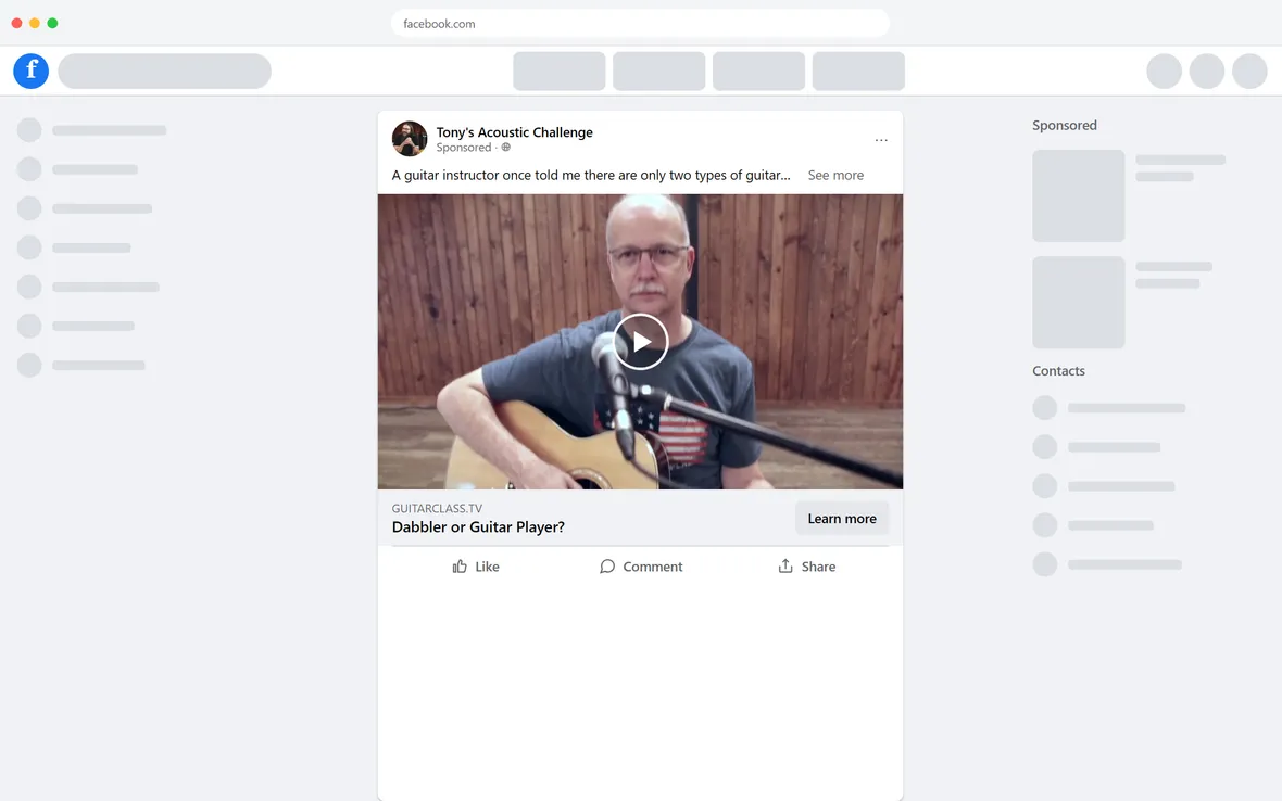 Tony's Acoustic Challenge — “Dabbler or Guitar Player?” (March test) (desktop)