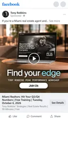 Tony Robbins — "Miami Realtors: Hit Your Q3/Q4 Numbers" ad