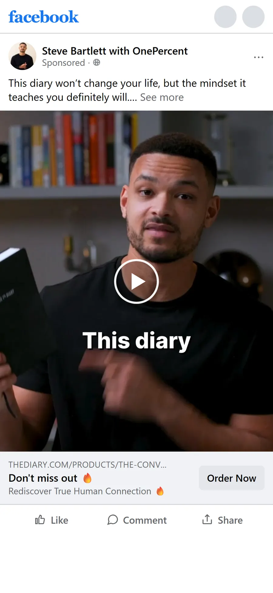 The Diary Of A CEO — “This diary won’t change your life” video ad (mobile)