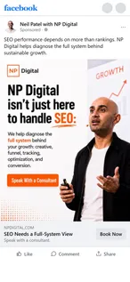 Neil Patel in a NP Digital ad