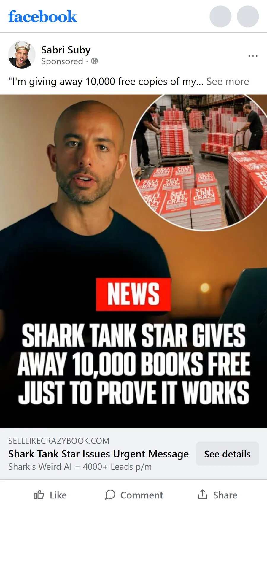 Sabri Suby — "Shark Tank Star Issues Urgent Message" (mobile)