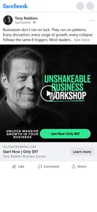 Tony Robbins — "Start Now | Only $97" ad