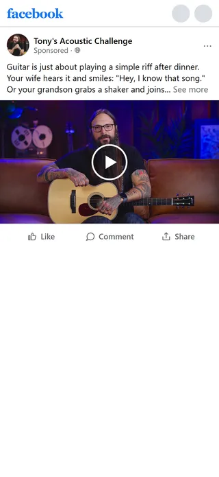 Tony's Acoustic Challenge — “Guitar is just about playing a simple riff after dinner.”