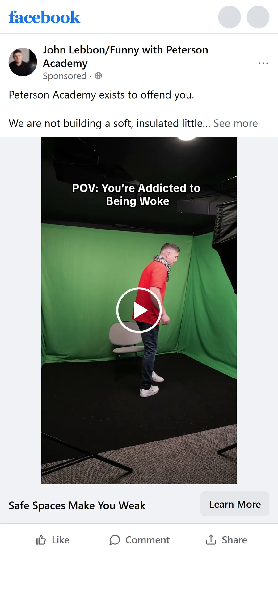 Peterson Academy — “Peterson Academy exists to offend you.” (mobile)