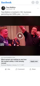 Tony Robbins — "Most owners are waiting to see how the market settles" ad