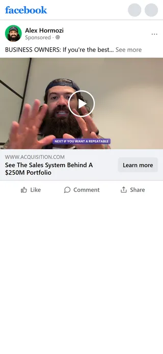 Acquisition.com — Sales Workshop video ad