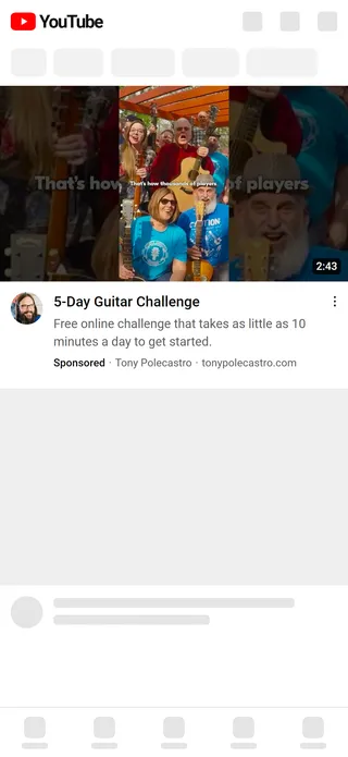 Tony's Acoustic Challenge — “One Choice” YouTube ad