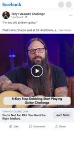 Tony Polecastro in a Tony's Acoustic Challenge ad