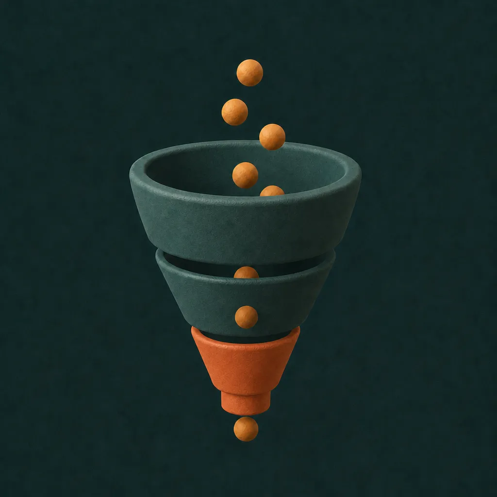 The same funnel with the narrow bottom tier highlighted