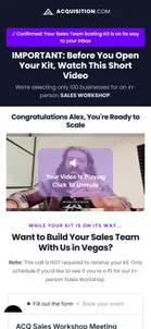 Acquisition.com — "Before you open your kit" — the Sales Workshop pitch