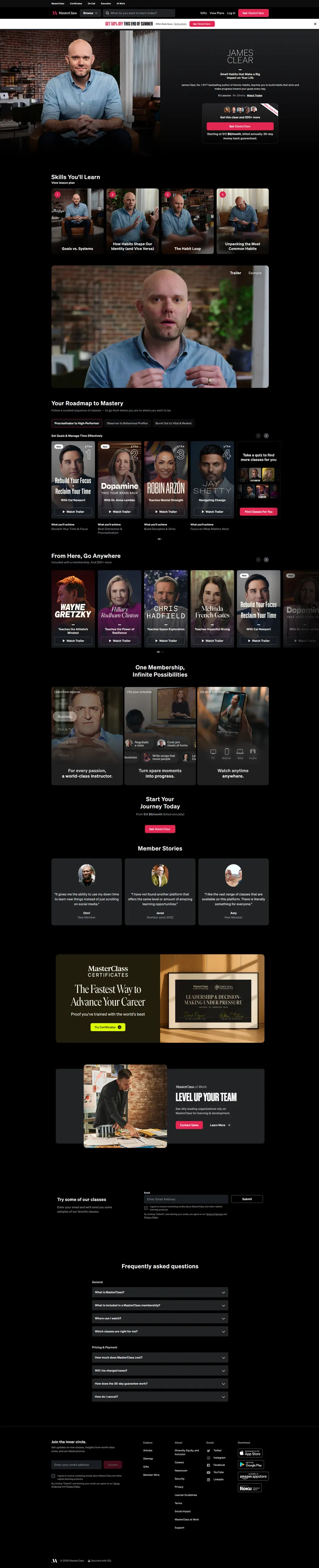 James Clear — MasterClass (mobile)