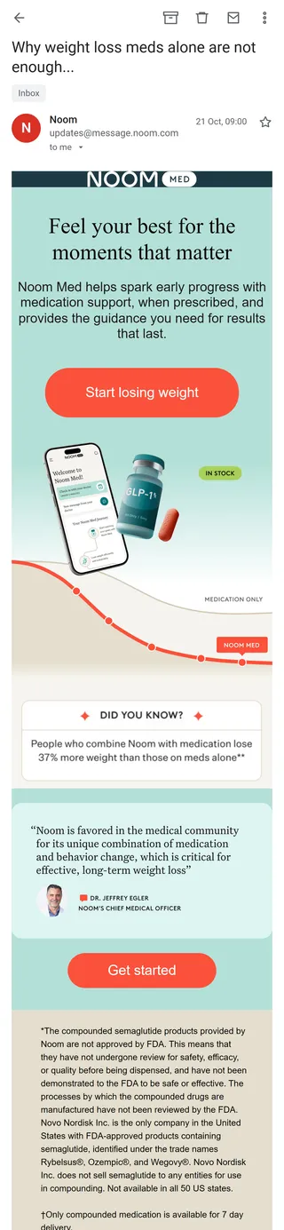 Noom — "Why weight loss meds alone are not enough..."