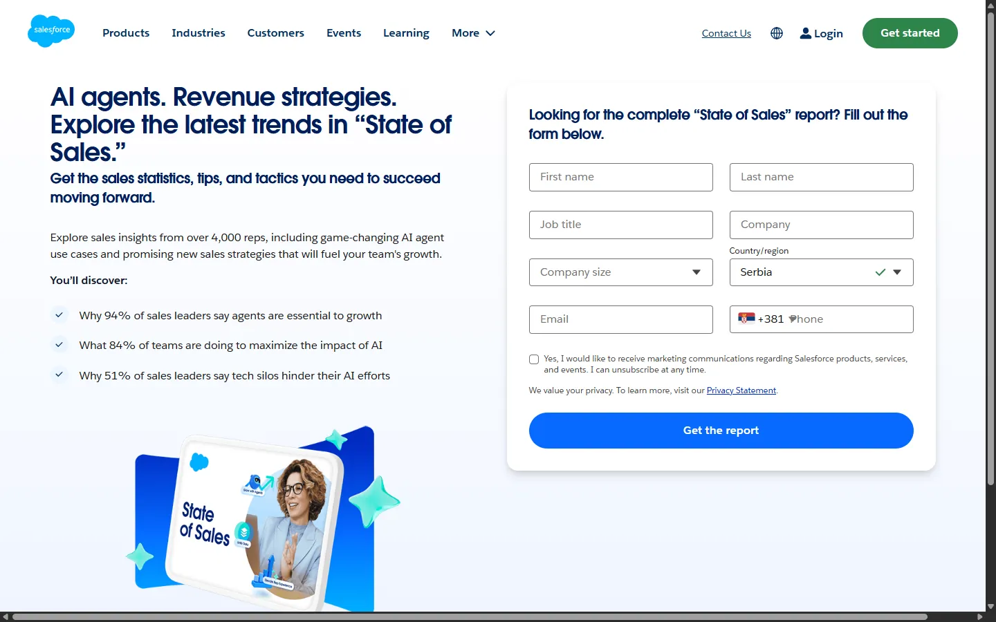 Salesforce — Eight fields, phone required (screen 1)