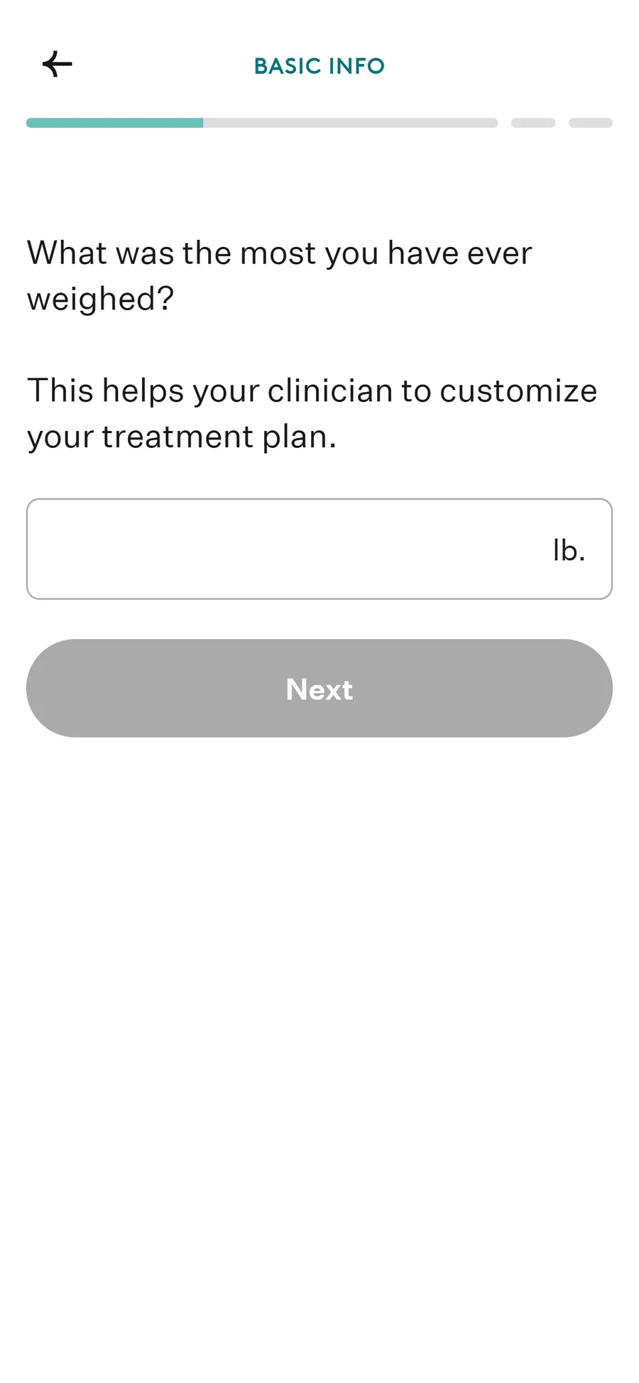 Noom — 32-screen medical intake before the email (screen 9)