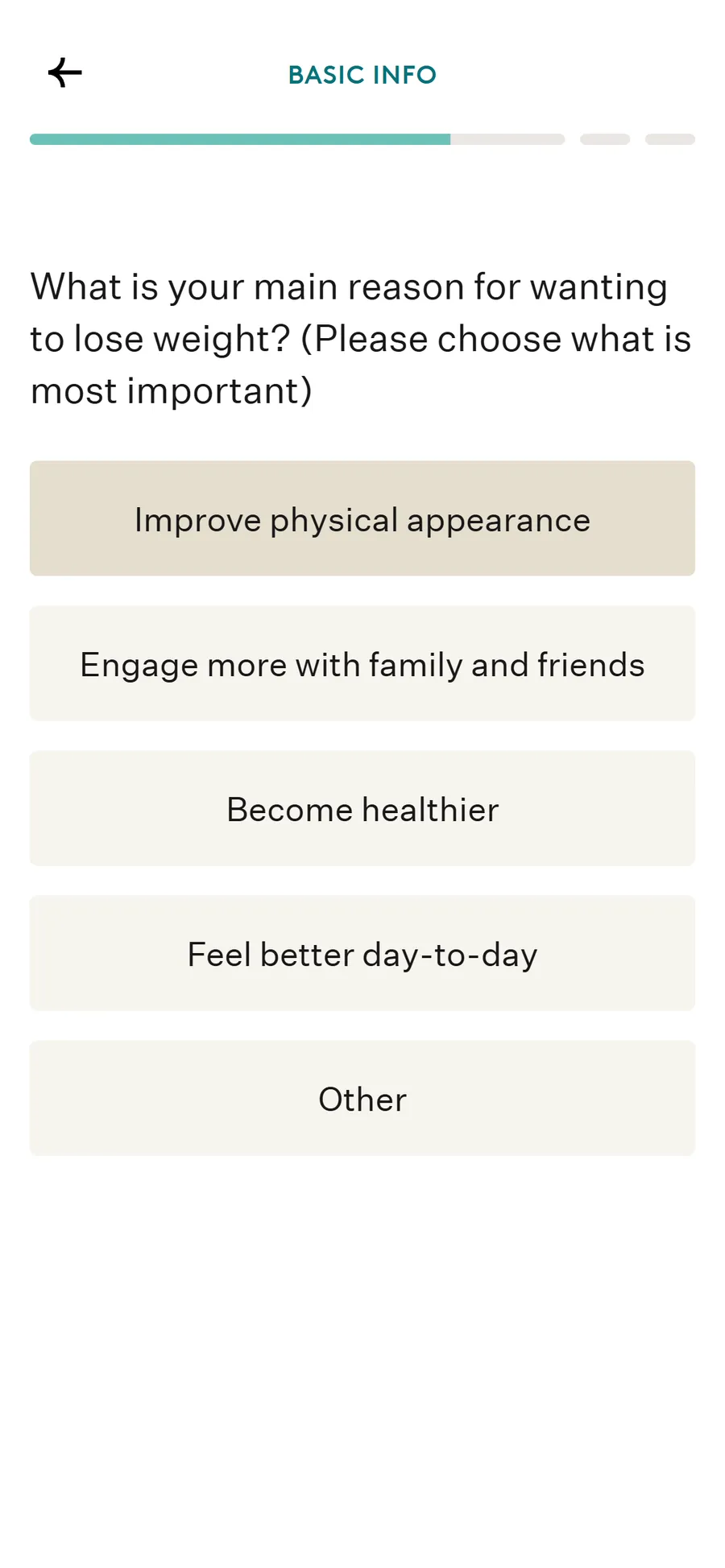 Noom — 32-screen medical intake before the email (screen 18)