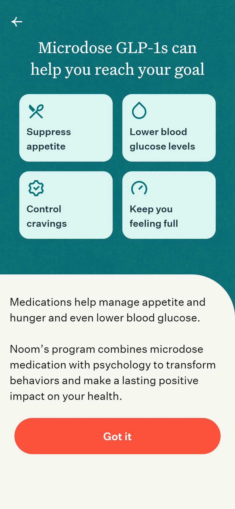 Noom — 32-screen medical intake before the email (screen 20)