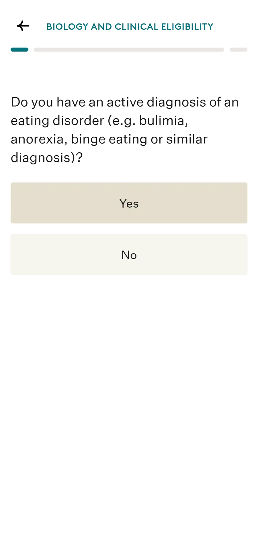Noom — 32-screen medical intake before the email (screen 23)