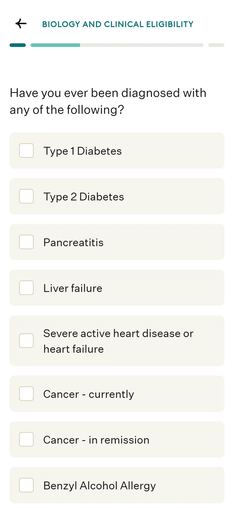 Noom — 32-screen medical intake before the email (screen 27)