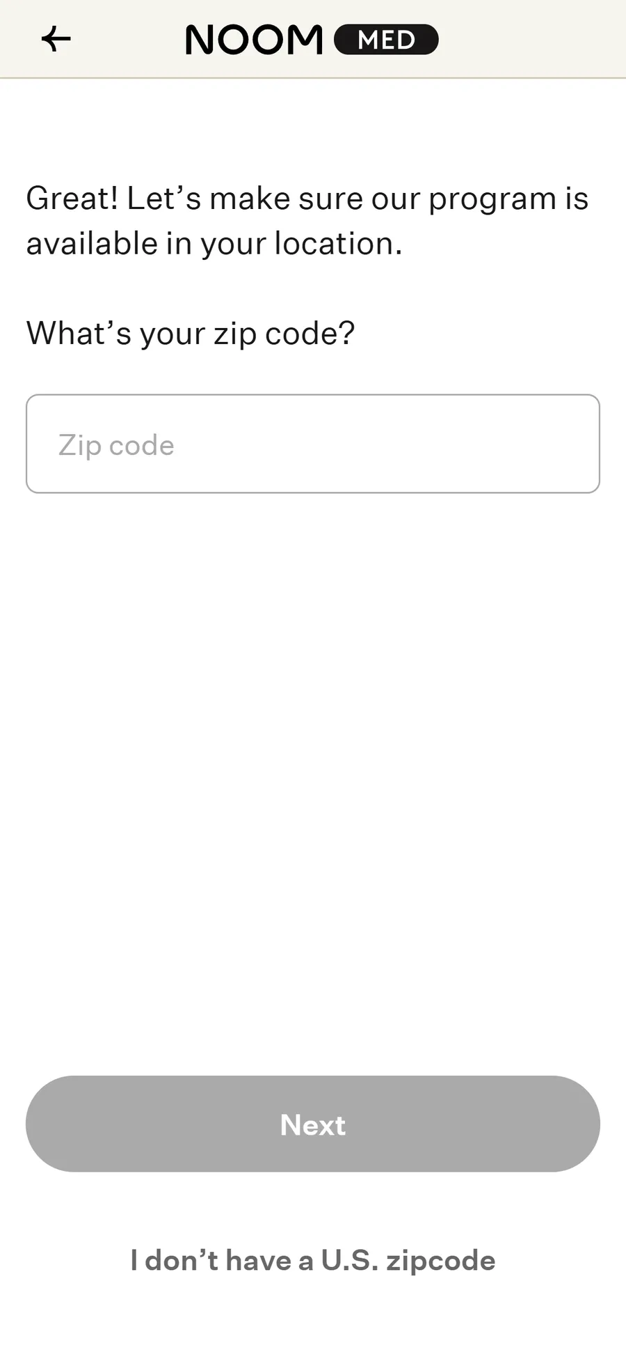 Noom — 32-screen medical intake before the email (screen 30)