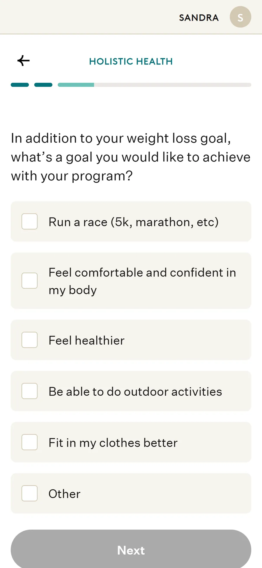 Noom — Holistic health and dosing questions (screen 6)