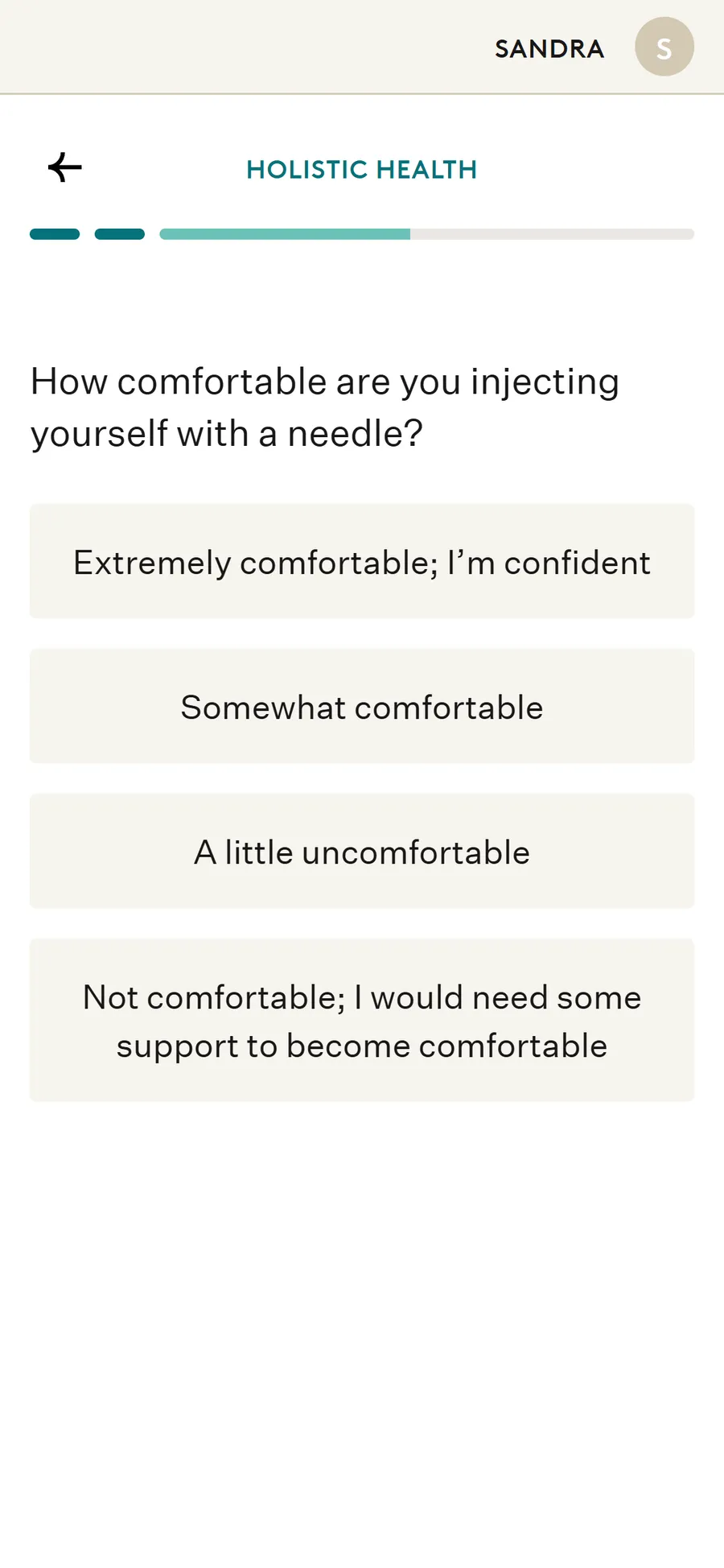 Noom — Holistic health and dosing questions (screen 14)