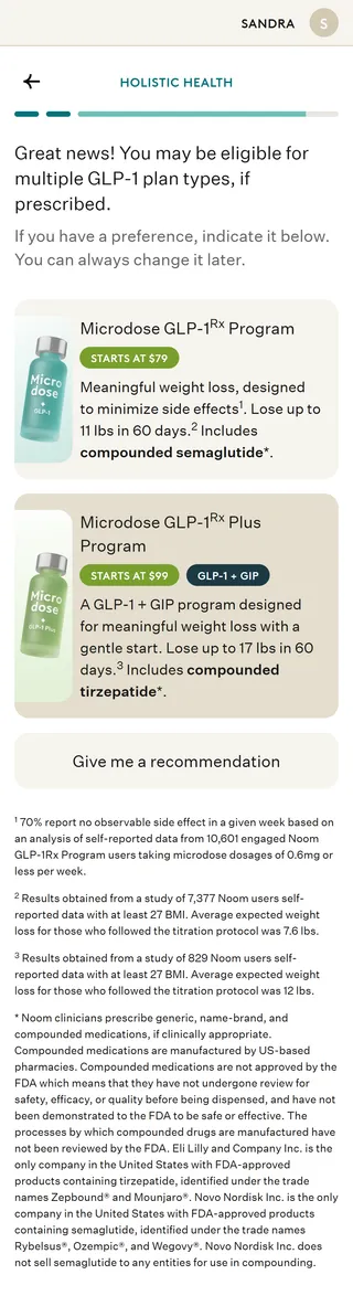 Noom — Microdose $79 or Microdose Plus $99
