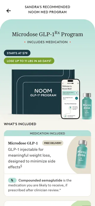 Noom — The recommended plan — Microdose from $79
