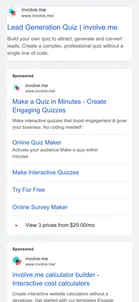 involve.me — Google ads (search, display and YouTube)