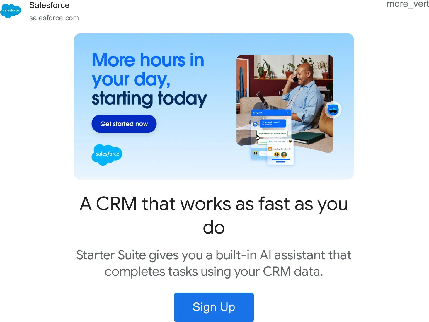 Salesforce — Google Display: “Not a big team? Not a big deal.” (screen 2)
