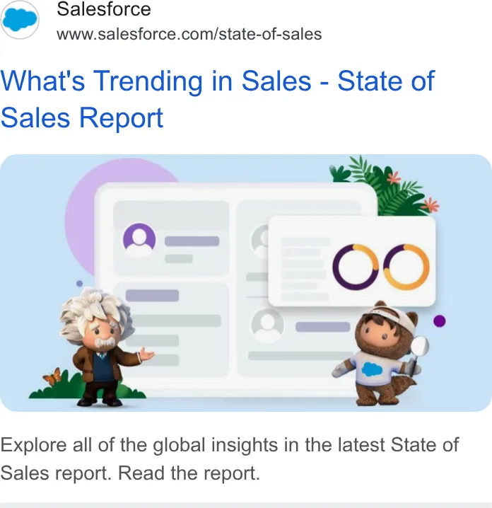Salesforce — Google: the report sold as sales tips (screen 3)