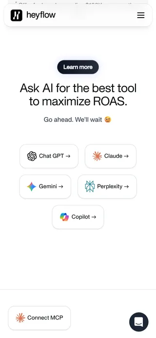 Heyflow — "Ask AI for the best tool to maximize ROAS"