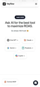Heyflow — "Ask AI for the best tool to maximize ROAS"