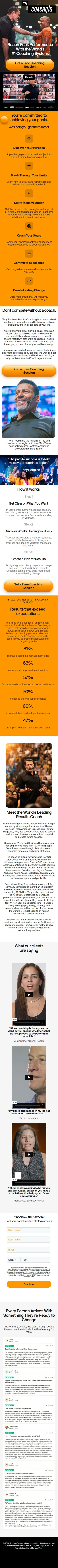 Tony Robbins — "Reach Peak Performance With the World's #1 Coaching System."