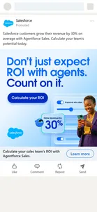 Salesforce — LinkedIn: the same promise, to two audiences