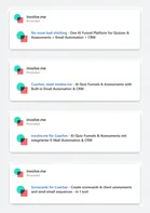 involve.me — LinkedIn ads (small text ads, plus posts by the CEO and staff)