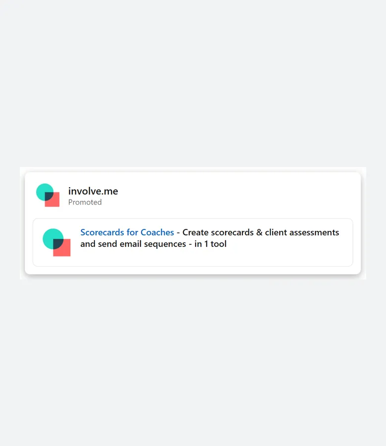 involve.me — LinkedIn ads (small text ads, plus posts by the CEO and staff) (screen 3)
