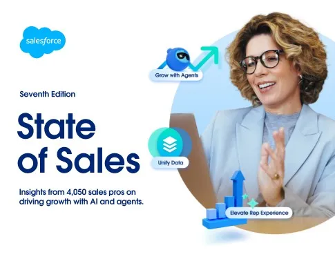 Salesforce — LinkedIn: three pages of the report in the feed (screen 1)