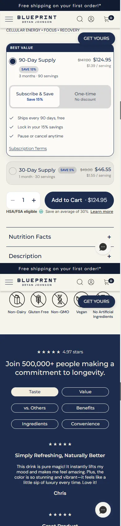 Blueprint — The buy box — 90-day default (mobile)
