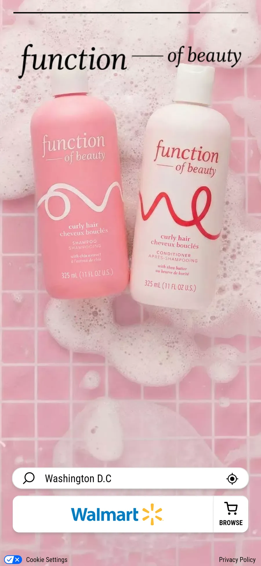 Function of Beauty — "Shop By Hair Type" — a where-to-buy page with one retailer on it (screen 3)